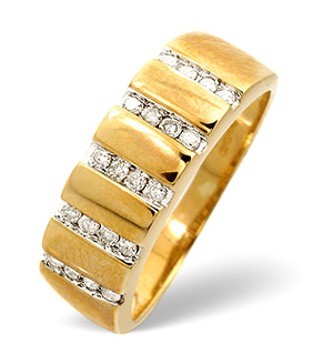 18K Gold Brilliant Channel Set Diamond Design Ring H/si Anchor Certified