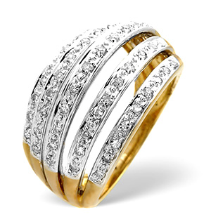 Big Fancy Ring 0.40CT Diamond 9K Yellow Gold