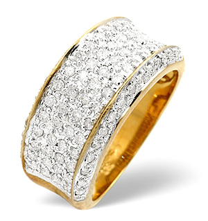 Mens Ring 0.94CT Diamond 9K Yellow Gold
