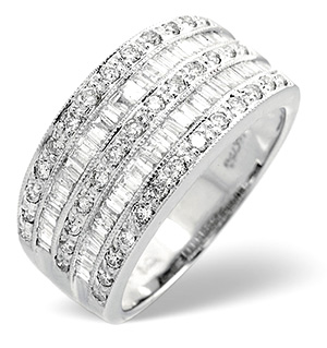 Platinum Wide Ring 1 Carat Diamond H/Si