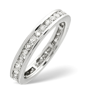 9K White Gold Diamond Eternity Ring 0.91CT