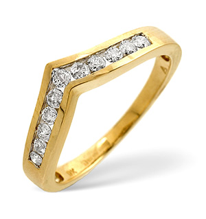Wishbone Ring 0.27CT Diamond 9K Yellow Gold
