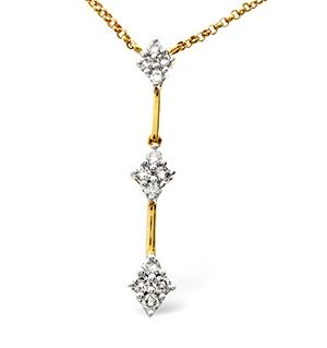 Drop Necklace 0.25CT Diamond 9K Yellow Gold