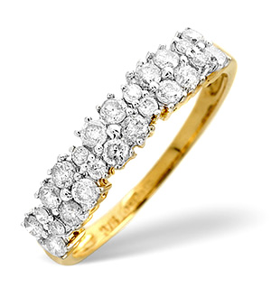 Half Eternity Ring 0.44CT Diamond 9K Yellow Gold