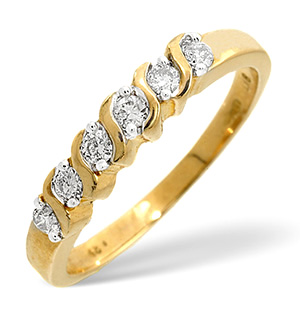 Half Eternity Ring 0.24CT Diamond 9K Yellow Gold