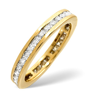 9K Gold Diamond Eternity Ring 0.91CT