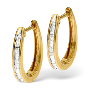 Hoop Earrings 0.40CT Diamond 9K Yellow Gold