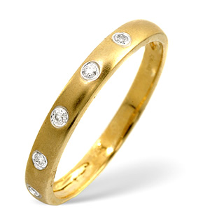 Half Eternity Ring 0.07CT Diamond 9K Yellow Gold