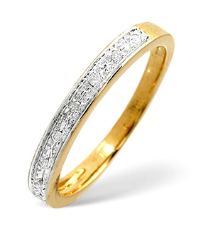 Half Eternity Ring 0.05CT Diamond 9K Yellow Gold