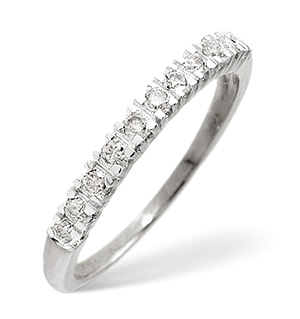 Half Eternity Ring 0.15CT Diamond 9K White Gold