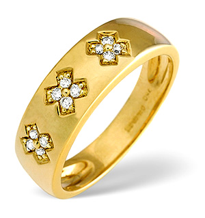 Fancy Ring 0.10CT Diamond 18K Yellow Gold