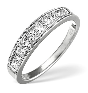 18K White Gold Princess Cut Diamond Eternity Ring