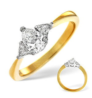 18K Gold Diamond Ring 0.65ct H/si