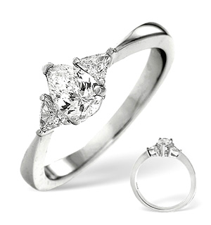 18K White Gold Diamond Ring 0.65ct H/si