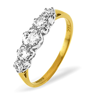 Grace 18K Gold 5 Stone Diamond Eternity Ring 0.75CT G/VS