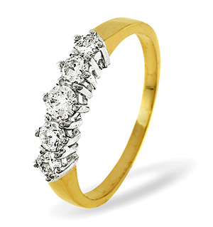 Ellie 18K Gold 5 Stone Diamond Eternity Ring 0.50CT H/SI