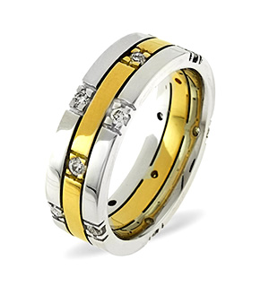 Amy 18K Two Tone Diamond Wedding Ring 0.37CT H/SI