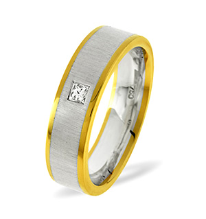 Leah 18K Two Tone Diamond Wedding Ring 0.07CT H/SI