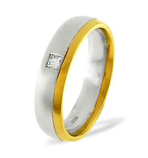 Lauren 18K Two Tone Diamond Wedding Ring 0.08CT G/VS
