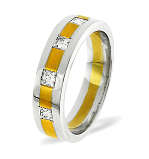 Lauren 4 Stone 18K Two Tone Diamond Wedding Ring 0.35CT H/SI