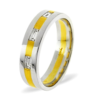 Lilly 3 Stone 18K Two Tone Diamond Wedding Ring 0.14CT H/SI