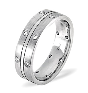 Lucy 18K White Gold Diamond Wedding Ring 0.21CT G/VS