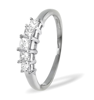Lucy 18K White Gold 5 Stone Princess Diamond Eternity Ring 0.75CT H/SI