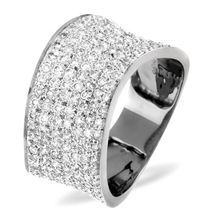 18K White Gold Diamond Ring 0.89ct H/si