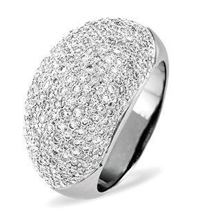18K White Gold Diamond Ring 1.29ct H/si