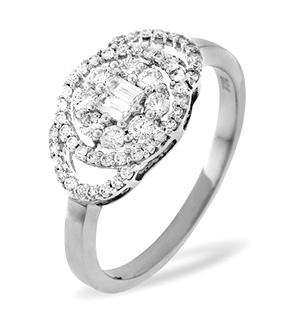 18K White Gold Diamond Ring 0.58ct H/si