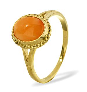 9K Gold CORAL RING