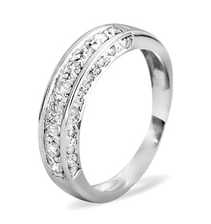 Half Eternity Ring 0.45CT Diamond 9K White Gold
