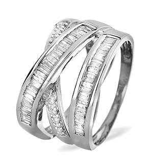 Big Fancy Ring 0.85CT Diamond 9K White Gold