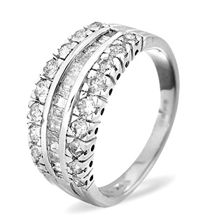Half Eternity Ring 1.00CT Diamond 9K White Gold