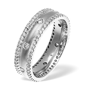 LADIES PALLADIUM DIAMOND WEDDING RING 1.30CT G/VS