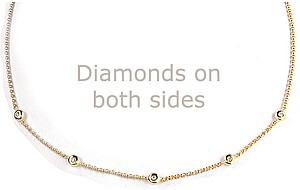 9K Gold Diamond Rubover Necklace