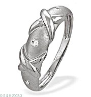 Special - 9K White Gold 0.03ct Diamond Ring.