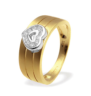 9K Gold Diamond Heart Ring (0.15ct)