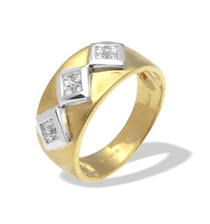 9K Gold Diamond Design Ring (0.18ct)