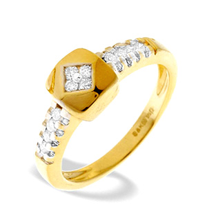 9K Gold Diamond Design Ring (0.24ct)