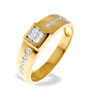 9K Gold Diamond Design Ring