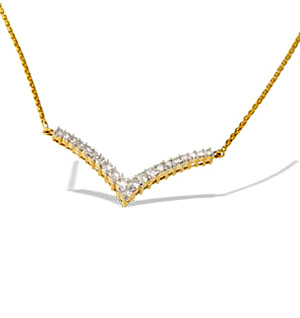 9K Gold Diamond Wishbone Necklace (0.50CT)