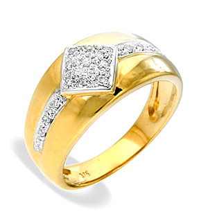9K Gold Diamond Ring (0.12ct)