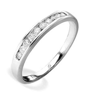 18K White Gold Diamond Channel Set Half Eternity Ring