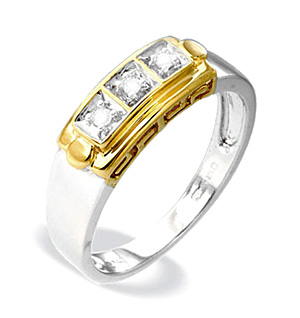 9K White Gold Diamond Detail Ring (0.05ct)