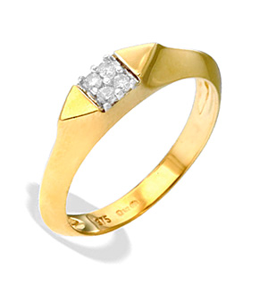 9K Gold Diamond Detail Ring(0.10ct)