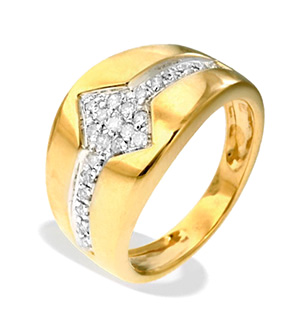 9K Gold Diamond Design Ring
