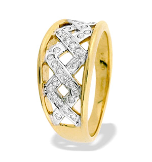 9K Gold Diamond Weave Ring(0.24ct)