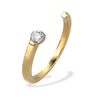 9K Gold Single Stone Diamond Ring (0.20ct)