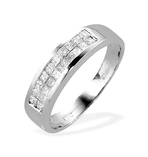 9K White Gold Channel Set Princess Diamond Ring